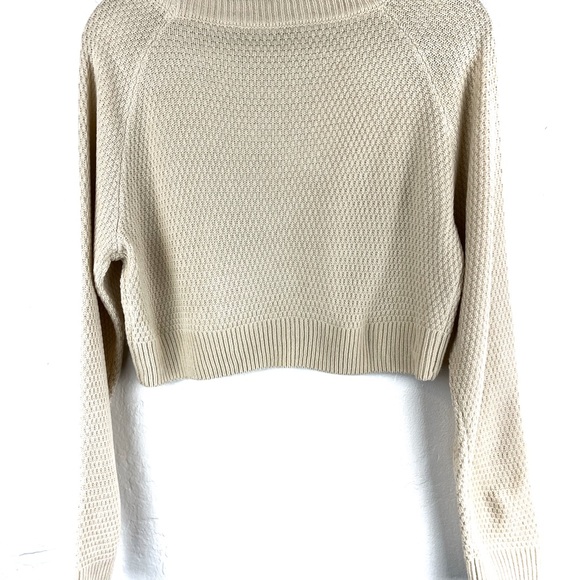 Crop Pullover Size M Acrylic Street Style Blogger Creme Knit Comfort Fashion - Picture 2 of 4